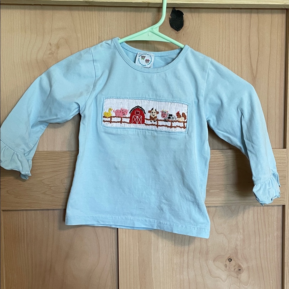3T Barnyard Smocked LS Shirt